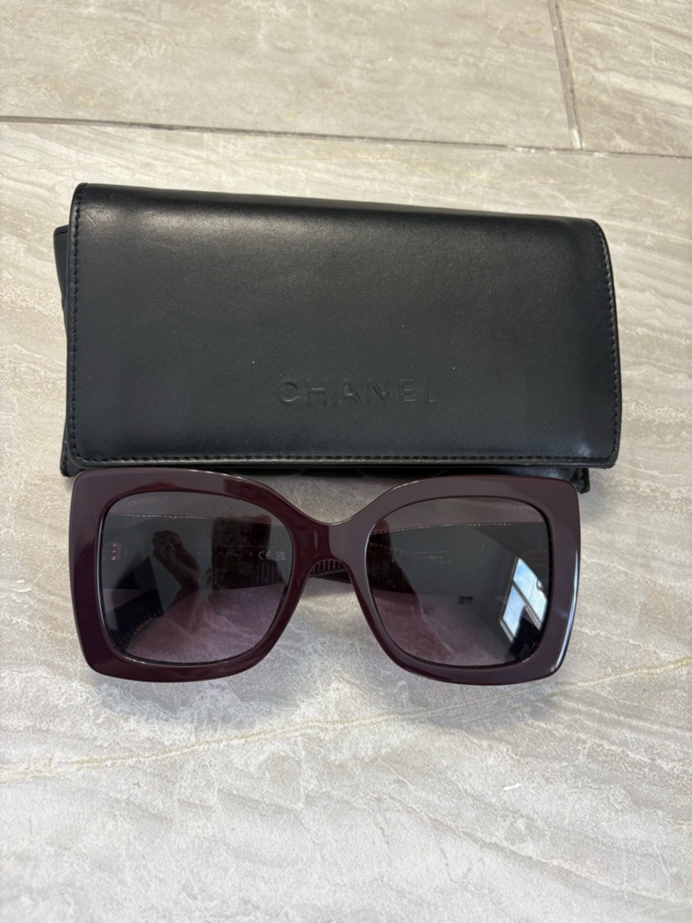 CHANEL Women's Oversized Square Sunglasses in Plum